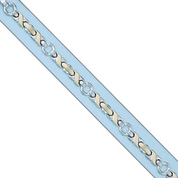 [PU1582] PULSERA BICOLOR TROQUELADA ORO 18KL