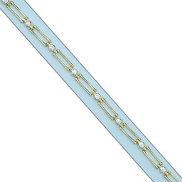 [PU1631] PULSERA BICOLOR TROQUELADA ORO 18KL