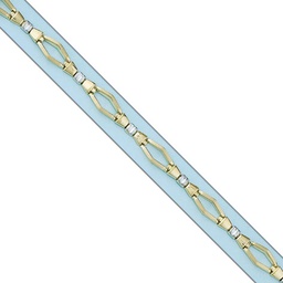 [PU1620] PULSERA BICOLOR TROQUELADA ORO 18KL