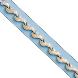 [PU648] PULSERA BICOLOR TROQUELADA ORO 18KL