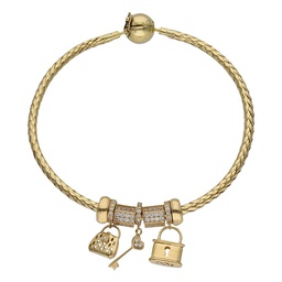 [CH75] PULSERA FLEXIBLE ORO 18 KL - CANDADO DEL AMOR