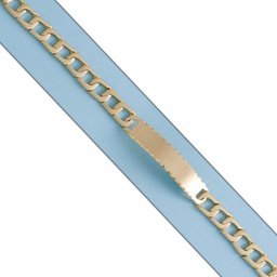[PU784] PULSERA MACIZA CON PLACA ORO 18KL
