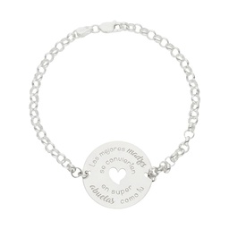[AG320] PULSERA MADRE Y ABUELA CORAZON + FRASE PLATA 925MM