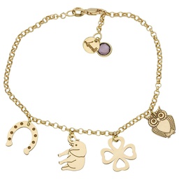 [HT124] PULSERA MI HISTORIA SUERTE ORO 18KL