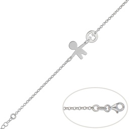 [AG165] PULSERA NIÑA + NIÑO PLATA 925MM