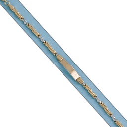 [PU295] PULSERA ORO 18KL BICOLOR CON PLACA