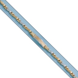 [PU290] PULSERA ORO 18KL BICOLOR CON PLACA