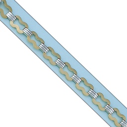[PU1579] PULSERA ORO 18KL BICOLOR TROQUELADO