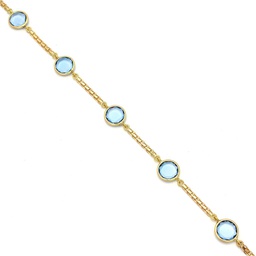 [PU1017] PULSERA ORO 18KL BISMARK PIEDRA AZUL