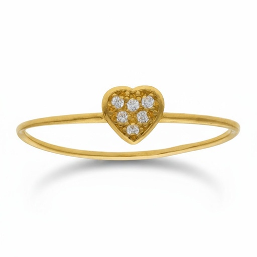 SORTIJA ORO 18KL CORAZON CIRCONITAS