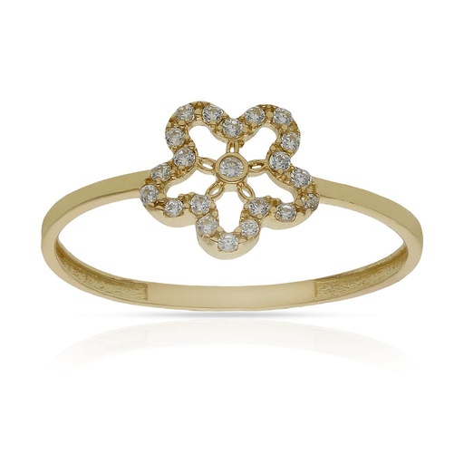 SORTIJA ORO 18KL FLOR CIRCONITAS
