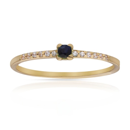 SORTIJA ORO 18KL ZAFIRO FINO + CIRCONITAS