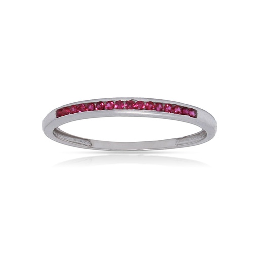 SORTIJA ORO BLANCO 18KL - CRISOPAL ROJO