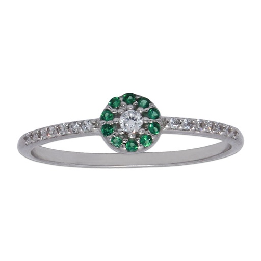SORTIJA ORO BLANCO 18KL - CRISOPAL VERDE