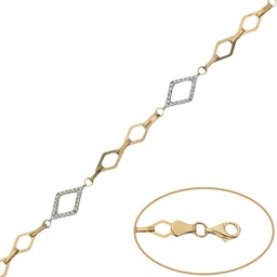 [PU835] PULSERA TROQUELADAS CIRCONITAS ORO 18KL