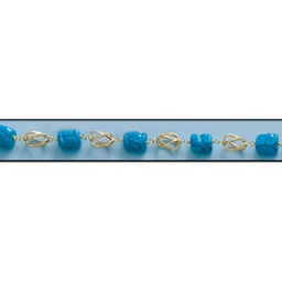 [PU598] PULSERA TURQUESA Y JAULA ORO 18KL