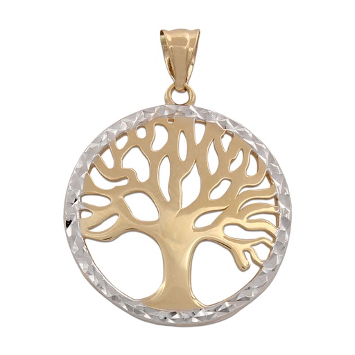 COLGANTE ORO 18KL ARBOL VIDA BICOLOR