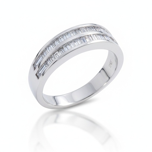 SORTIJA ORO BLANCO 18KL DIAMANTES - STOCK