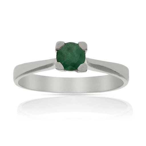 SORTIJA ORO BLANCO 18KL ESMERALDA FINA