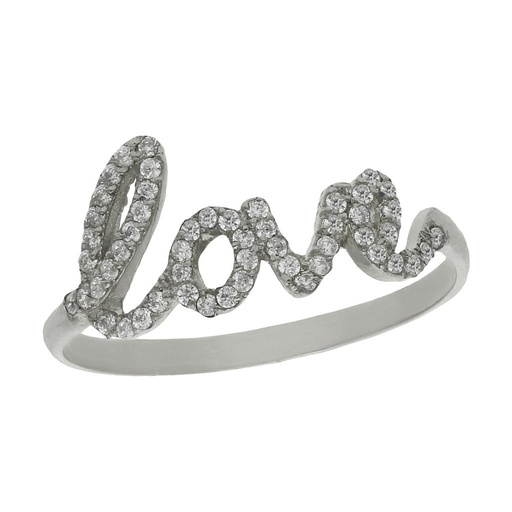SORTIJA ORO BLANCO 18KL LOVE CIRCONITAS