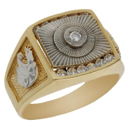 [S4354] SOLITARIO ORO 18KL BICOLOR CIRCONITAS