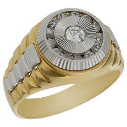 [S4351] SOLITARIO ORO 18KL BICOLOR CIRCONITAS