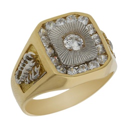 [S4350] SOLITARIO ORO 18KL BICOLOR CIRCONITAS