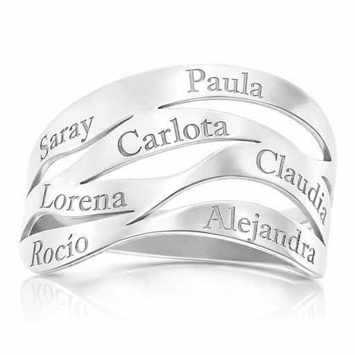SORTIJA PLATA 925MM ONDAS NOMBRES