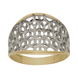 [S1060] SORTIJA BICOLOR ORO 18KL CALADA