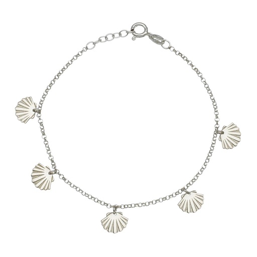 TOBILLERA PLATA 925MM MINI CHARMS CONCHAS