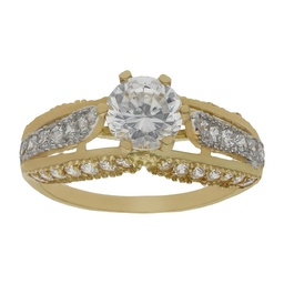 [S63] SORTIJA BICOLOR ORO 18KL CIRCONITAS