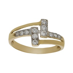 [S4245] SORTIJA BICOLOR ORO 18KL CIRCONITAS
