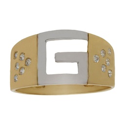 [S469] SORTIJA BICOLOR ORO 18KL CIRCONITAS