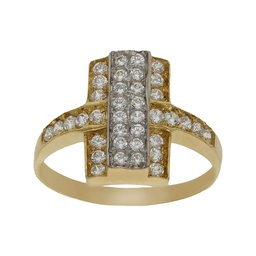[S4173] SORTIJA BICOLOR ORO 18KL CIRCONITAS