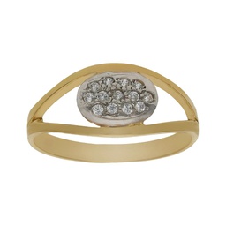 [S484] SORTIJA BICOLOR ORO 18KL CIRCONITAS