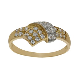 [S4377] SORTIJA BICOLOR ORO 18KL CIRCONITAS