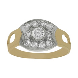 [S65] SORTIJA BICOLOR ORO 18KL CIRCONITAS
