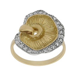 [S906] SORTIJA BICOLOR ORO 18KL CIRCONITAS