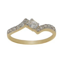 [S4278] SORTIJA BICOLOR ORO 18KL CIRCONITAS