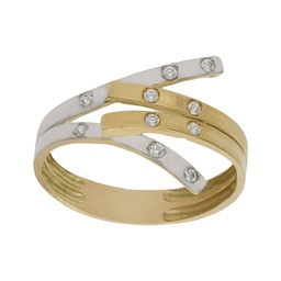 [S338] SORTIJA BICOLOR ORO 18KL CIRCONITAS