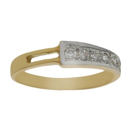 [S4249] SORTIJA BICOLOR ORO 18KL CIRCONITAS