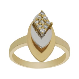 [S4462] SORTIJA BICOLOR ORO 18KL CIRCONITAS 
