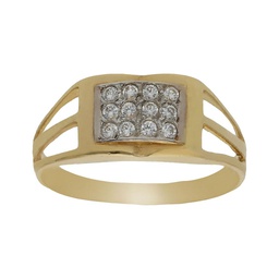 [S4178] SORTIJA BICOLOR ORO DE 18KL CIRCONITAS